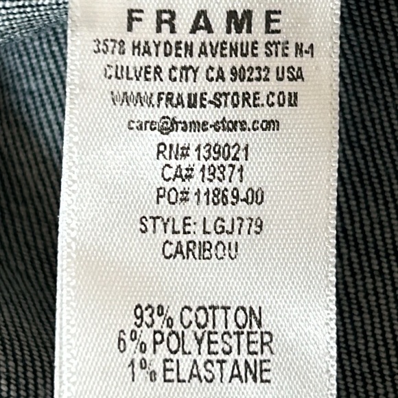 FRAME Le Garcon Blue Jeans w Distressed Knee, Caribou, Sz 24/25 w MEASUREMENTS - Picture 11 of 14